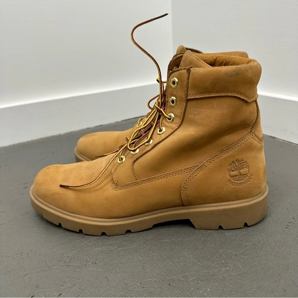⛔️SOLD⛔️Timberland Basic 6 Inch Waterproof Boots in Wheat Beige Nubuck Leath - Picture 4 of 9